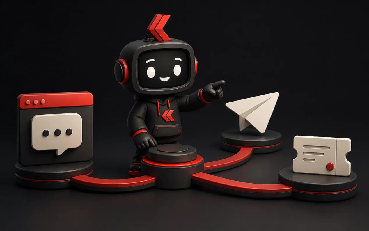 Kanyman combines web chat, Telegram and support tickets